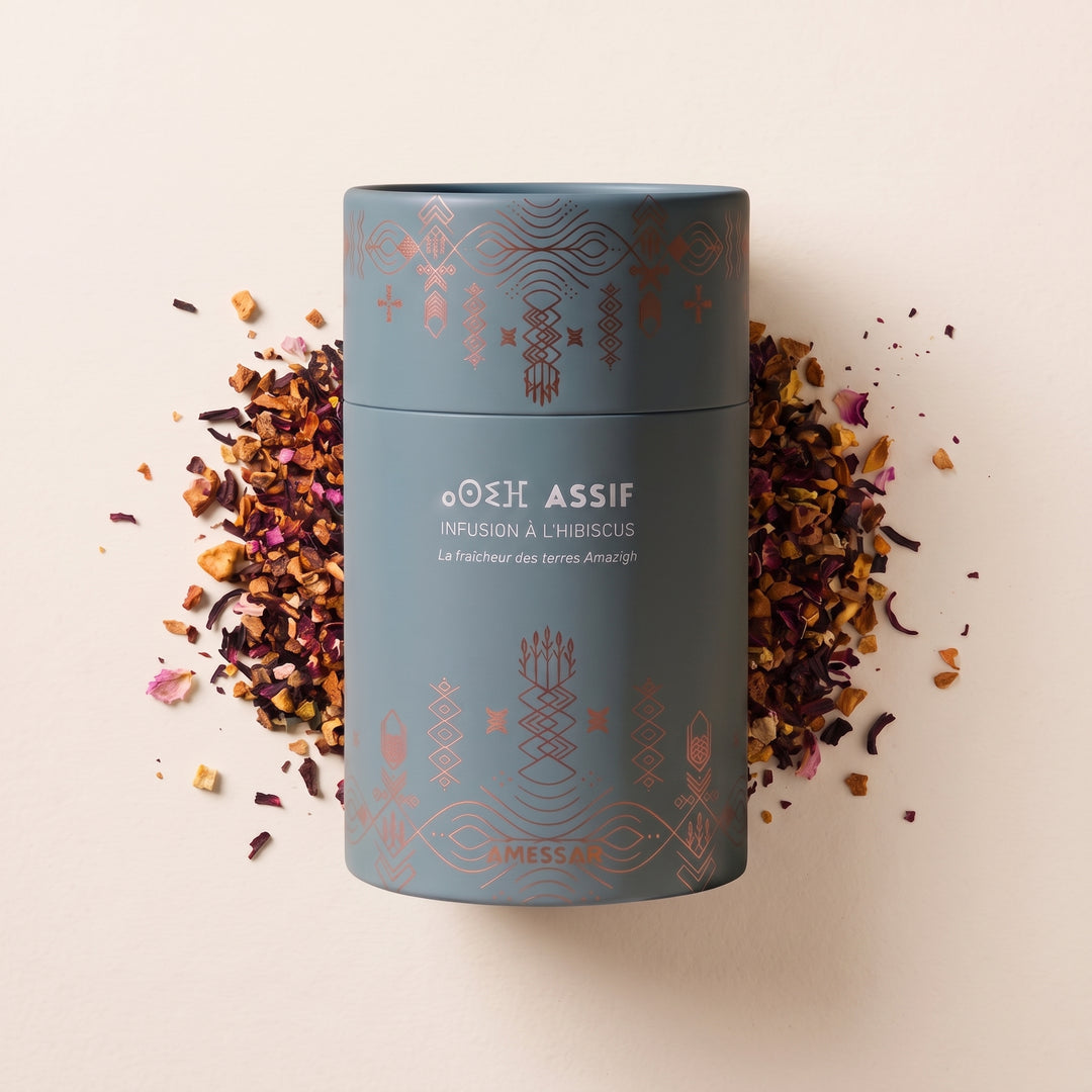 ⴰⵙⵉⴼ ASSIF - Infusion à l'hibiscus, grenade, pomme, rose de damas et pétales de coquelicot