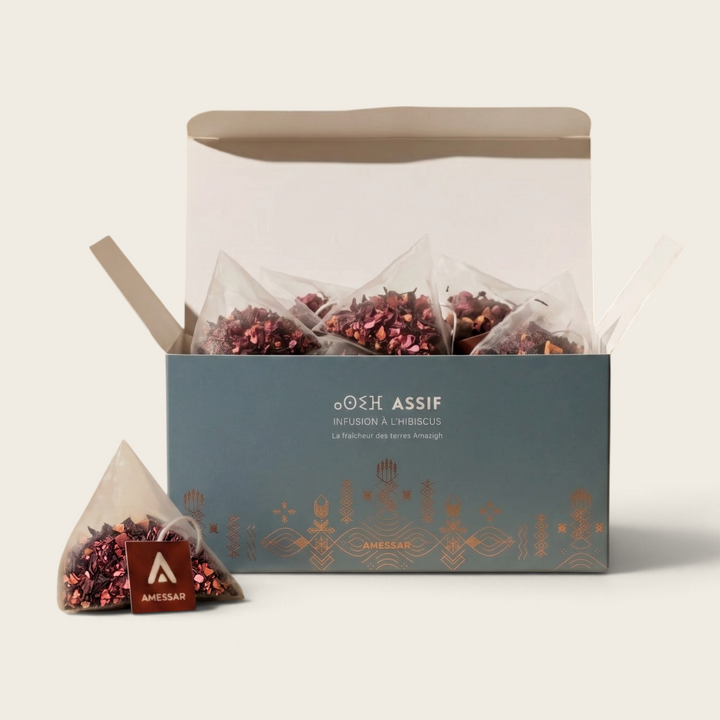 ⴰⵙⵉⴼ ASSIF - Infusion à l'hibiscus, grenade, pomme, rose de damas et pétales de coquelicot