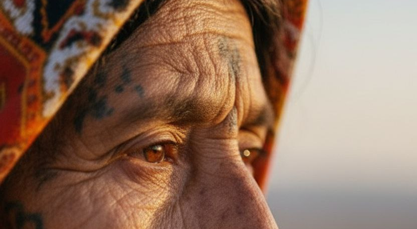 Maison amessar femme agée tatoutage amazigh tradition berbère vieille femme amazigh