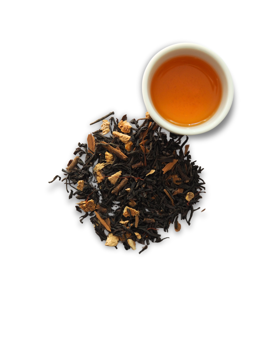 Thé vrac aux épices amazigh berbère ajdir - safran de Taliouine - cardamome - clous de girofle - écorces d'orange - gingembre - cannelle - thé noir assam - Maison Amessar